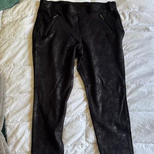 Style and Co Women's Black Textured Pants with Zipper Pockets